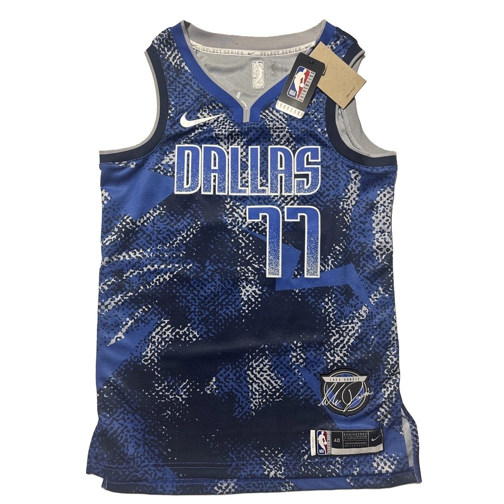 Nike Luka Doncic Dallas Mavericks Jersey 77 Select Series Blue Mens Small 40 NWT